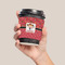 Red Western Coffee Cup Sleeve - LIFESTYLE