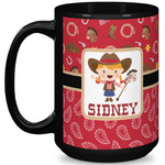 Red Western 15 Oz Coffee Mug - Black (Personalized)