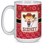 Red Western 15 Oz Coffee Mug - White (Personalized)