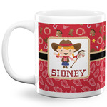 Red Western 20 Oz Coffee Mug - White (Personalized)