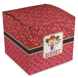 Red Western Cube Favor Gift Boxes (Personalized)
