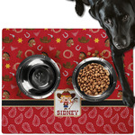 Red Western Dog Food Mat - Large w/ Name or Text