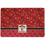 Red Western Dog Food Mat w/ Name or Text