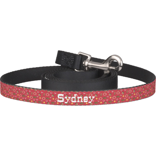 Custom Red Western Dog Leash (Personalized)