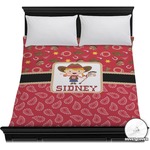 Red Western Duvet Cover - Full / Queen (Personalized)