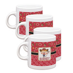 Red Western Single Shot Espresso Cups - Set of 4 (Personalized)