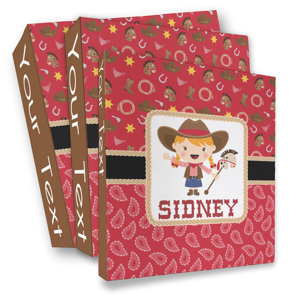 Custom Red Western 3 Ring Binder - Full Wrap (Personalized)