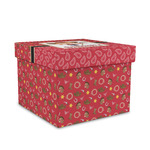 Red Western Gift Box with Lid - Canvas Wrapped - Medium (Personalized)