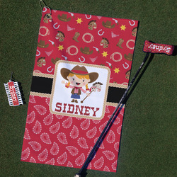 Red Western Golf Towel Gift Set (Personalized)