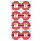 Red Western Icing Circle - Medium - Set of 8