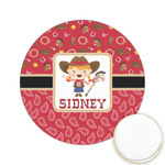 Red Western Printed Cookie Topper - 2.15" (Personalized)