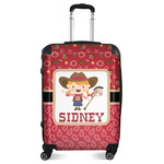 Red Western Suitcase - 24" Medium - Checked (Personalized)