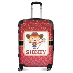 Red Western Suitcase - 24" Medium - Checked (Personalized)
