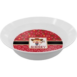 Red Western Melamine Bowl (Personalized)