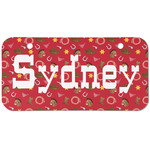 Red Western Mini/Bicycle License Plate (2 Holes) (Personalized)