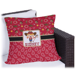 Red Western Outdoor Pillow - 16" (Personalized)