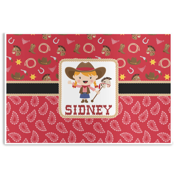 Custom Red Western Disposable Paper Placemats (Personalized)