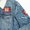 Red Western Patches Lifestyle Jean Jacket Detail