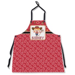 Red Western Apron Without Pockets w/ Name or Text