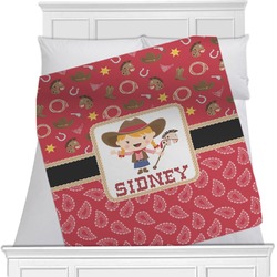 Red Western Minky Blanket - 40"x30" - Double Sided (Personalized)