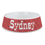 Red Western Plastic Dog Bowl - Large (Personalized)