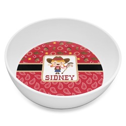 Red Western Melamine Bowl - 8 oz (Personalized)