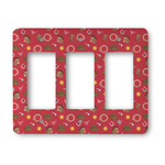 Red Western Rocker Style Light Switch Cover - Three Switch