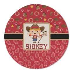 Red Western Round Linen Placemat (Personalized)