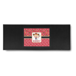 Red Western Rubber Bar Mat (Personalized)