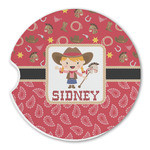 Red Western Sandstone Car Coaster - Single (Personalized)