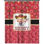 Red Western Extra Long Shower Curtain - 70"x84" (Personalized)