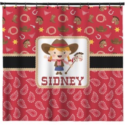 Red Western Shower Curtain - 71" x 74" (Personalized)