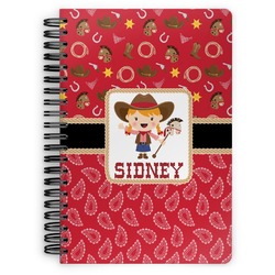 Red Western Spiral Notebook - 7x10 w/ Name or Text