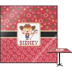 Red Western Square Table Top - 30" (Personalized)