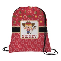 Red Western Drawstring Backpack - Large (Personalized)