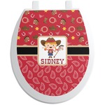 Red Western Toilet Seat Decal (Personalized)