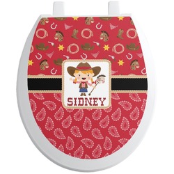 Red Western Toilet Seat Decal - Round (Personalized)