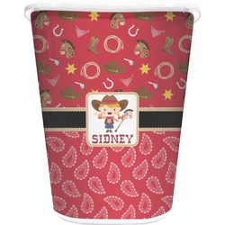 Red Western Waste Basket (Personalized)