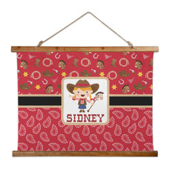 Red Western Wall Hanging Tapestry - Wide (Personalized)