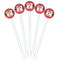 Red Western White Plastic 5.5" Stir Stick - Fan View