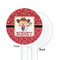 Red Western White Plastic 5.5" Stir Stick - Single Sided - Round - Front & Back