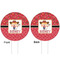 Red Western White Plastic 6" Food Pick - Round - Double Sided - Front & Back