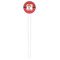 Red Western White Plastic 6" Food Pick - Round - Single Pick