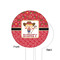 Red Western White Plastic 6" Food Pick - Round - Single Sided - Front & Back