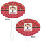 Red Western White Plastic 7" Stir Stick - Double Sided - Oval - Front & Back