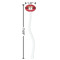 Red Western White Plastic 7" Stir Stick - Oval - Dimensions