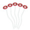 Red Western White Plastic 7" Stir Stick - Oval - Fan