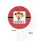 Red Western White Plastic 7" Stir Stick - Single Sided - Round - Front & Back