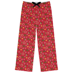 Red Western Womens Pajama Pants - L