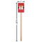 Red Western Wooden 6.25" Stir Stick - Rectangular - Dimensions